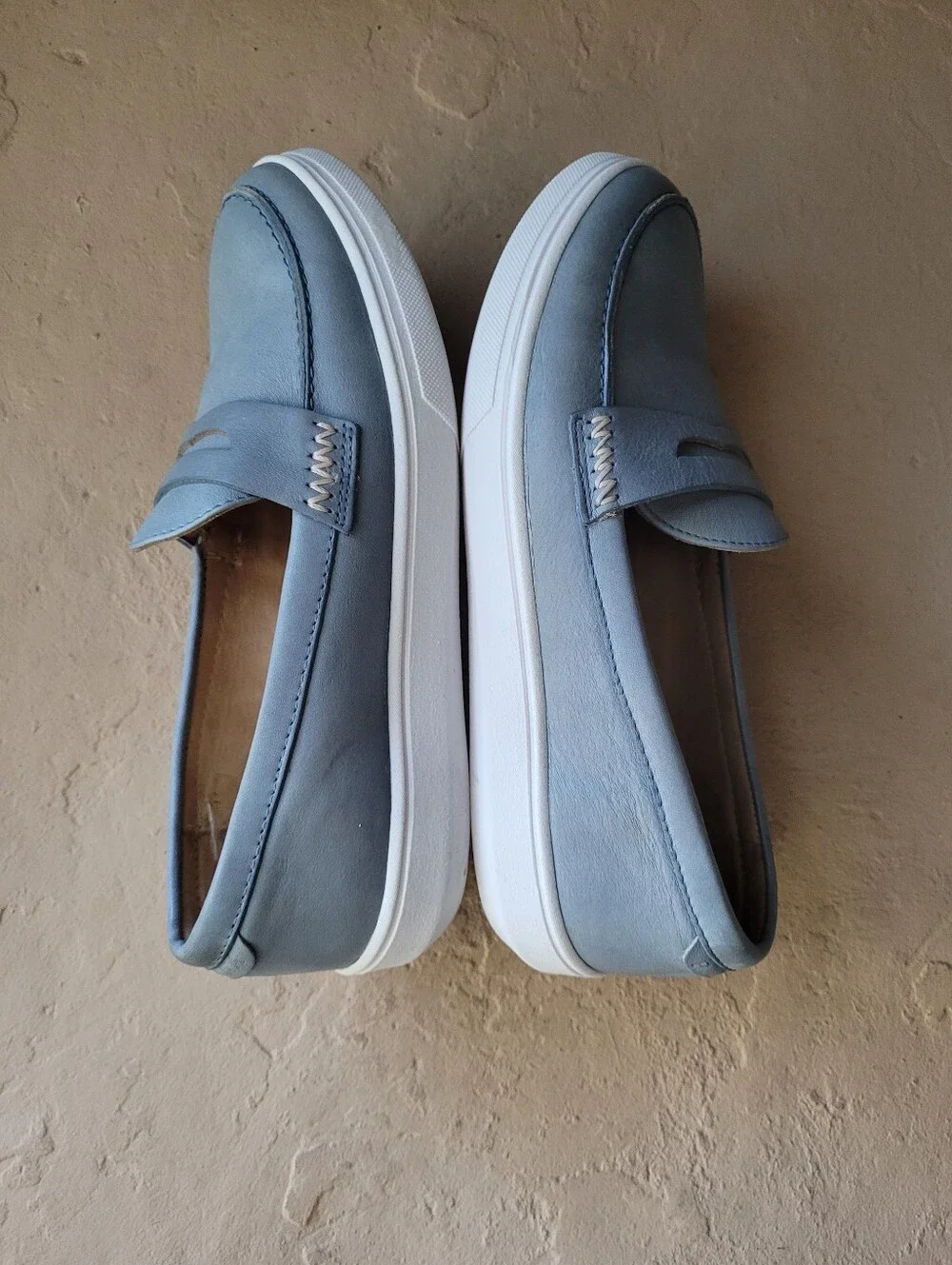 Patina Portland Leather Boardwalk Blue Penny Loafers USA Size 7.5